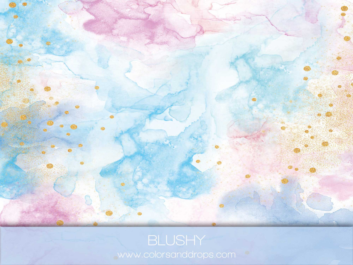 Blue textured photo backdrop & floor Bluchy – pastel alcohol ink texture with gold | Colors&Drops