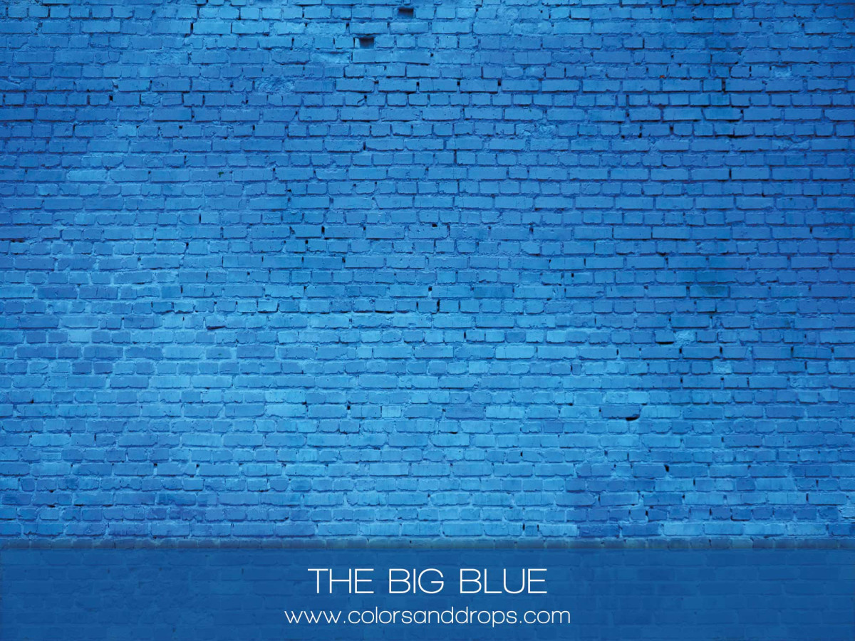 Textured photo backdrop The Big Blue – bright blue painted brick wall | Colors&Drops