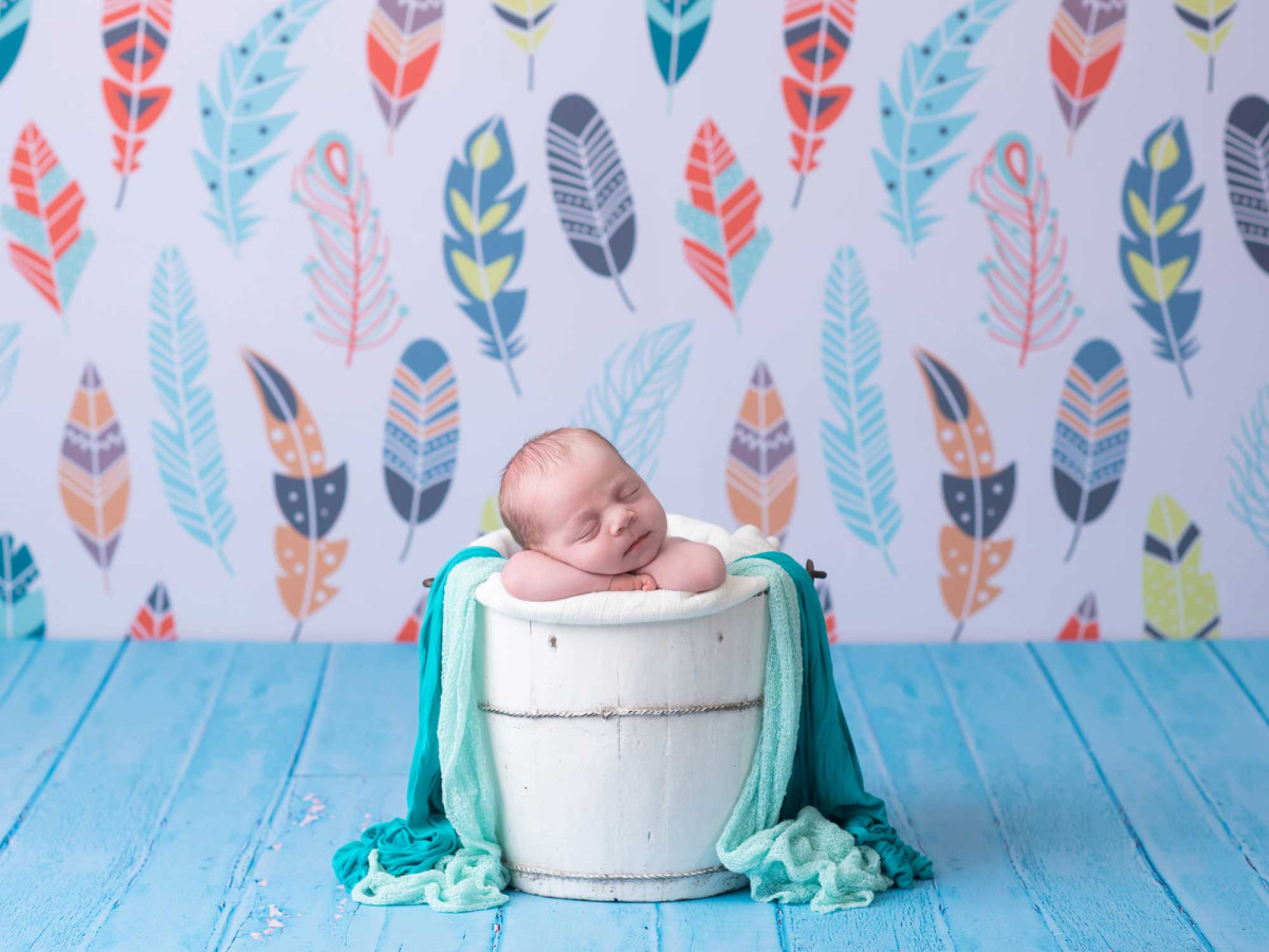 Suelo fotográfico Blue Cloud – tablones de madera pintada azul turquesa | Colors&Drops