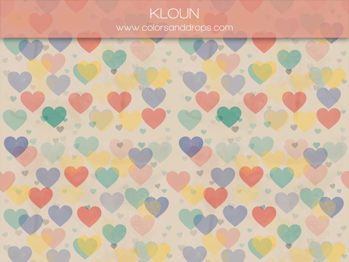 Valentine's Day photo backdrop Kloun – pastel multicoloured hearts pattern | Colors&Drops