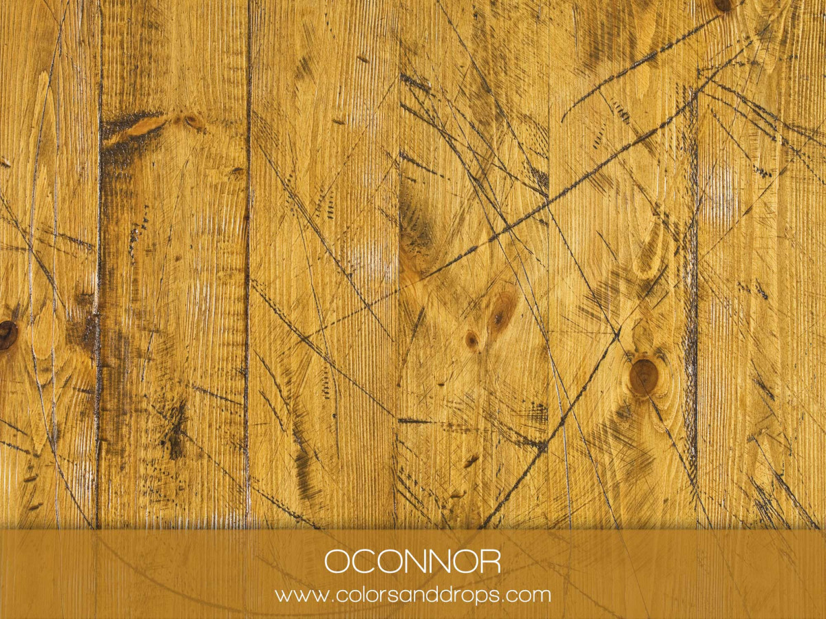 Photo floor Oconnor – scratched ochre yellow wooden planks | Colors&Drops