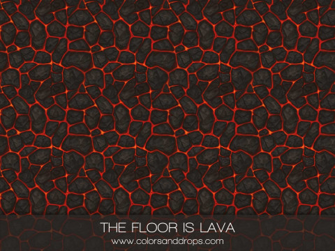 Suelo fotográfico The Floor Is Lava – suelo de lava agrietada rojo y negro | Colors&Drops