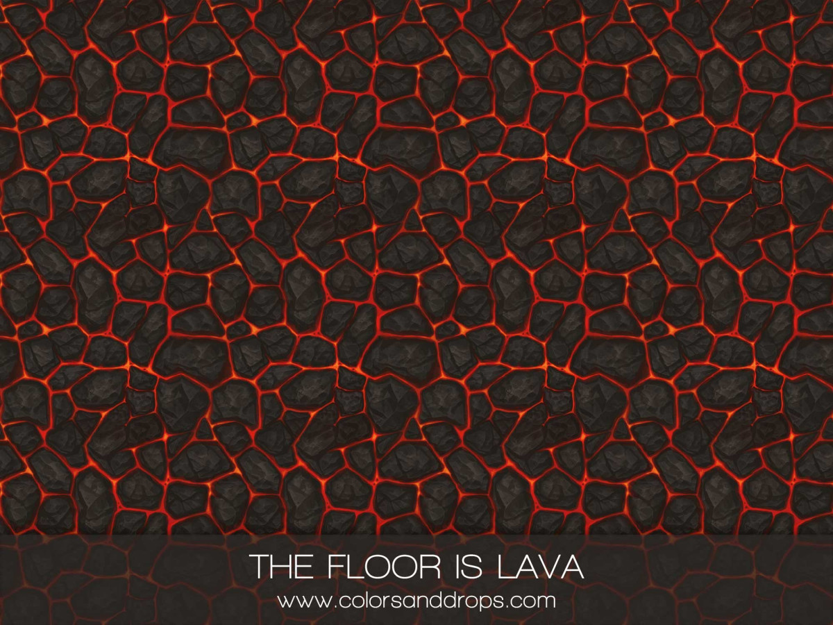 Suelo fotográfico The Floor Is Lava – suelo de lava agrietada rojo y negro | Colors&Drops