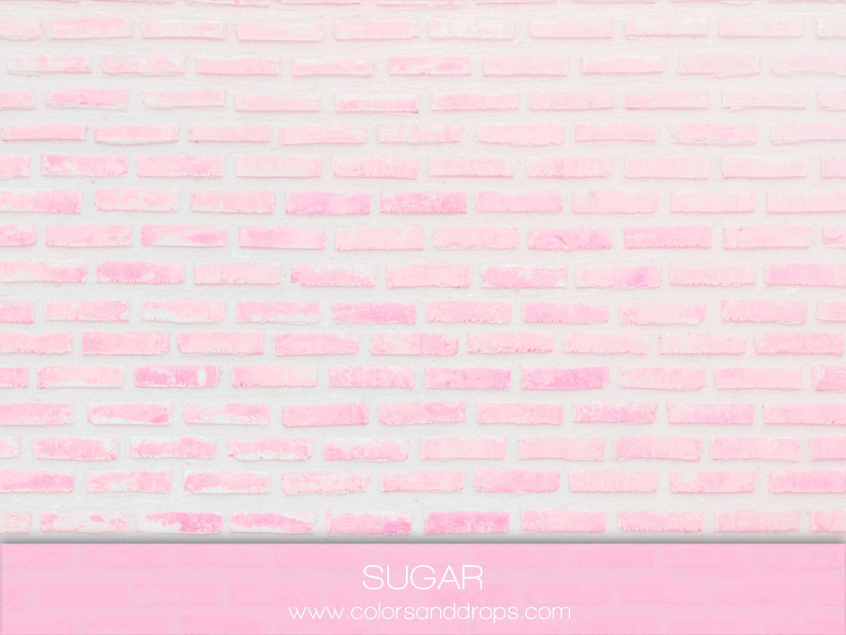 Fond photo rose pâle texturé Sugar – mur en brique rose pâle et blanc | Colors&Drops
