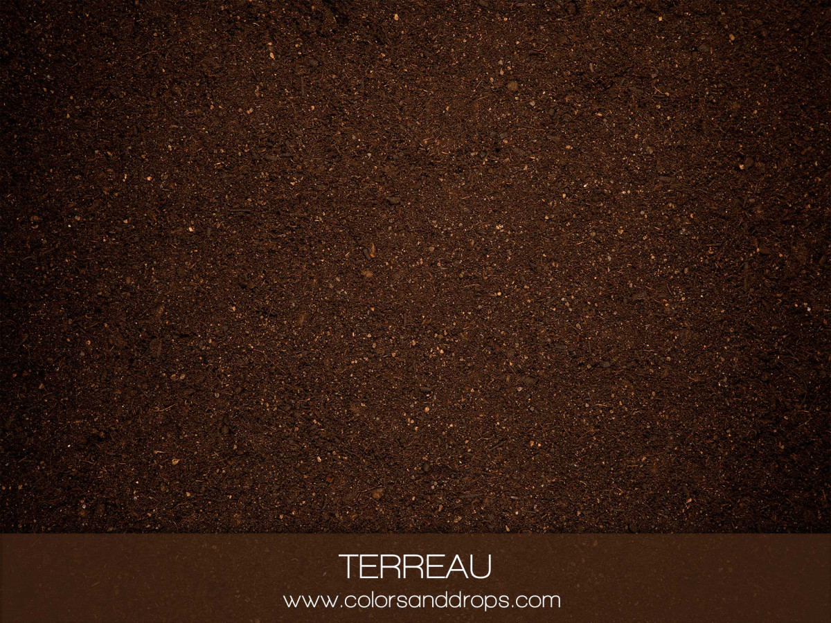 Dark brown textured photo backdrop & floor Terreau – dark brown potting soil ground | Colors&Drops
