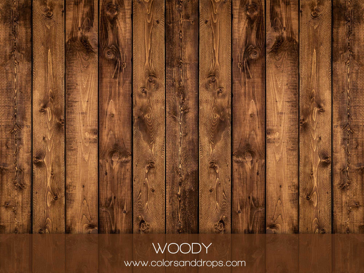 Sol photo Woody – planches de bois brun roux avec nœuds | Colors&Drops