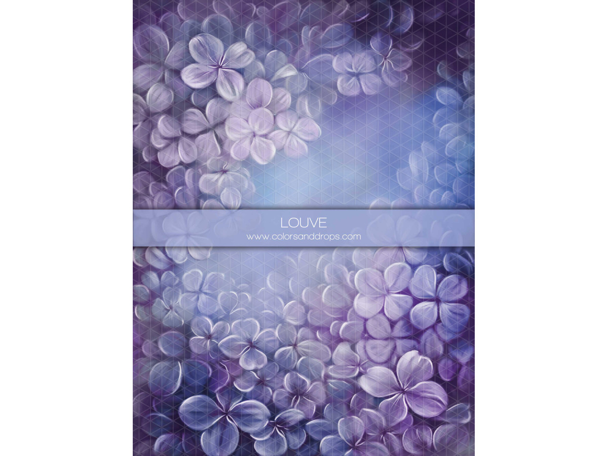 Fond photo grossesse et portrait Louve – fleurs de lilas mauves en cadre | Colors&Drops