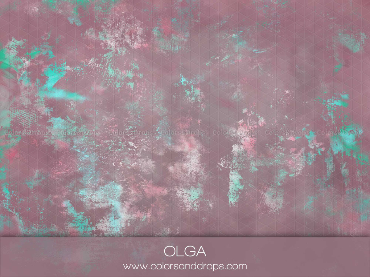 Fond photo vieux rose texturé Olga – texture effet enduit vieux rose et turquoise | Colors&Drops