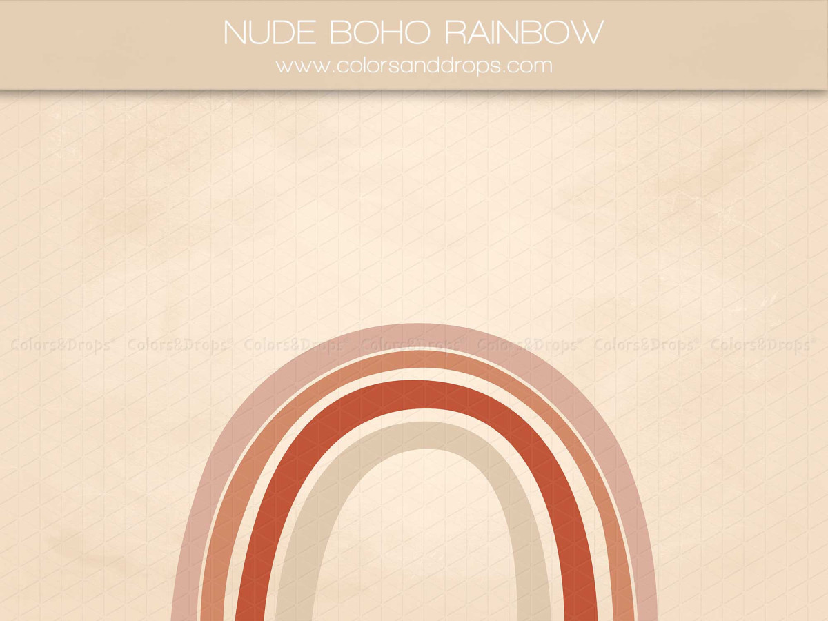 Fondo fotográfico de bebé y smash cake Nude Boho Rainbow – arcoíris bohemio terracota sobre fondo nude | Colors&Drops