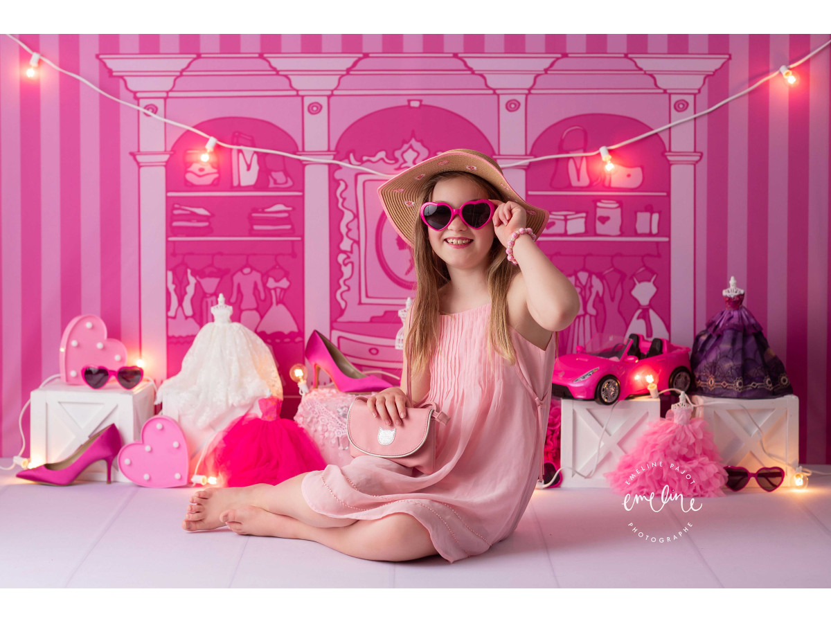 Baby & cake smash photo backdrop Shopping – pink fashion boutique with dresses and accessories | Colors&Drops