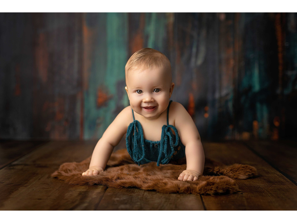 Sol photo Peacock – planches de bois bleu canard et rouille | Colors&Drops