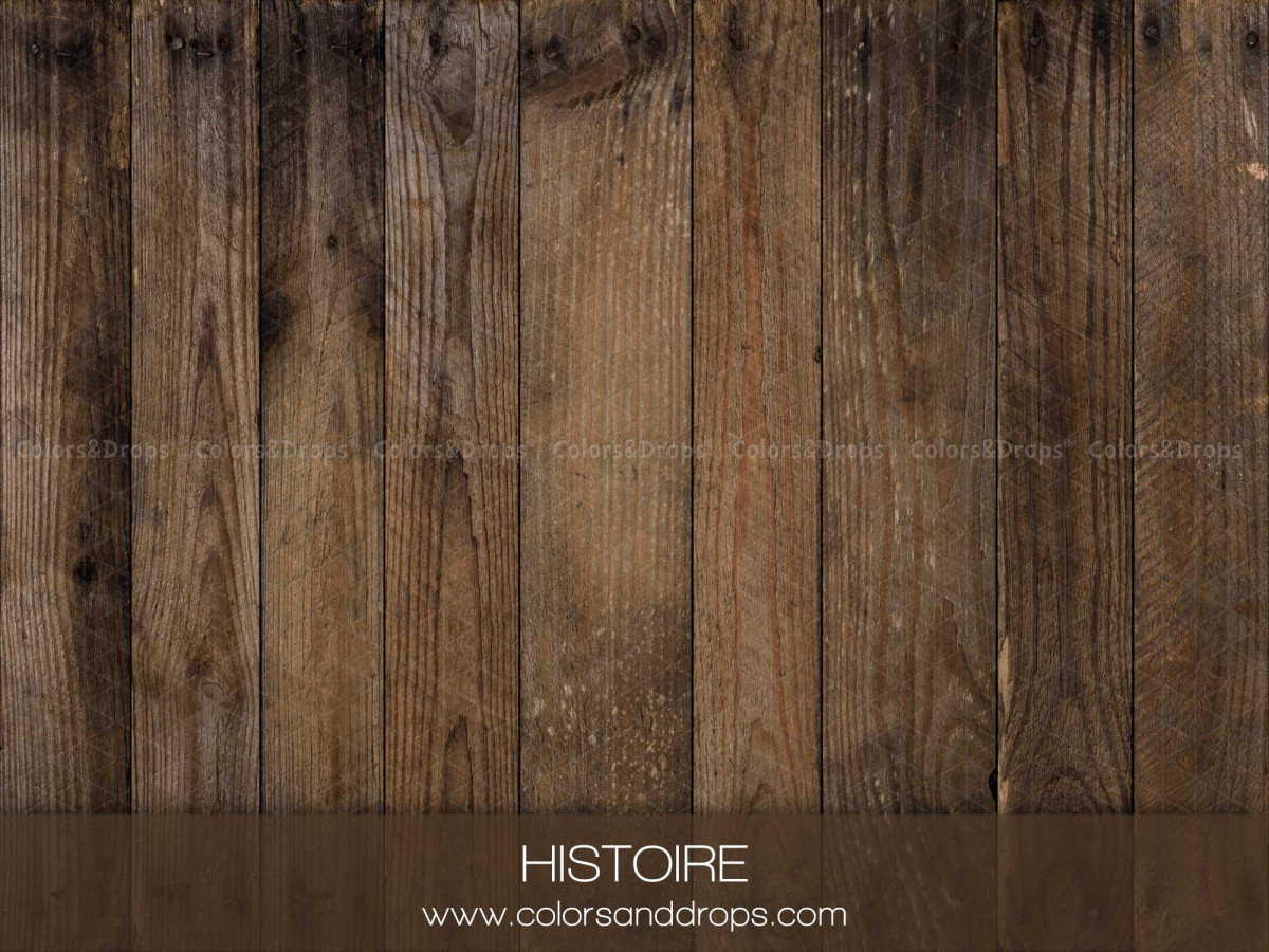 Photo floor Histoire – aged grey-brown wooden planks | Colors&Drops