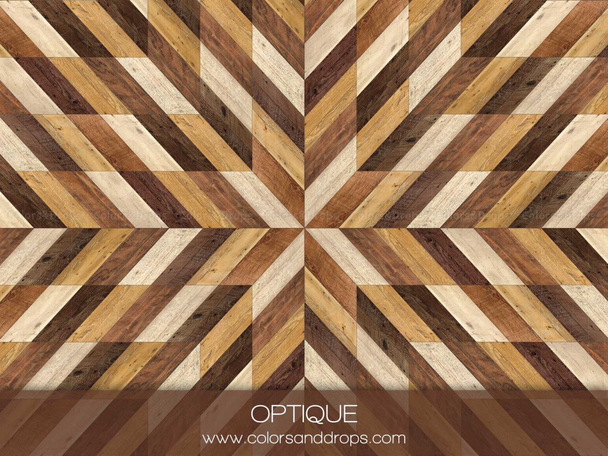 Sol photo Optique – motif géométrique en bois mosaïque | Colors&Drops