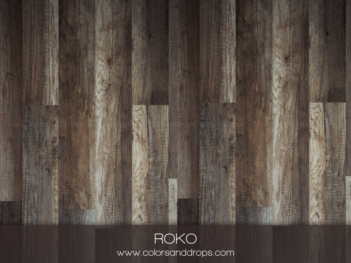 Photo floor Roko – staggered dark grey wooden planks | Colors&Drops