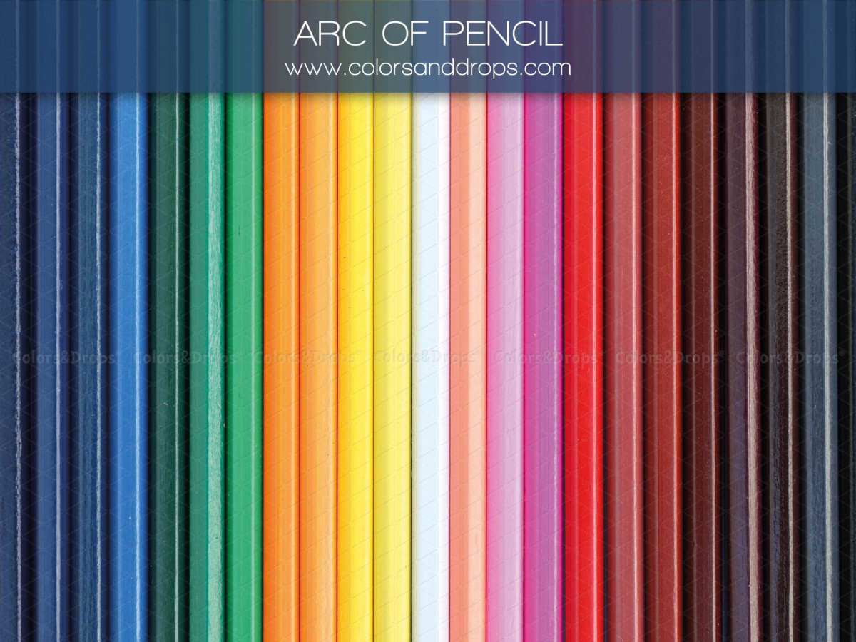 School portrait photo backdrop Arc of Pencil – colored pencils lined up vertically | Colors&Drops