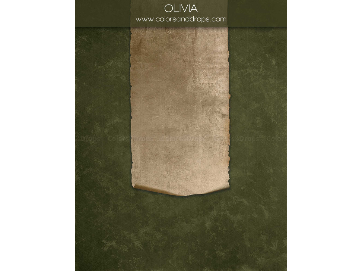 Fondo fotográfico verde oliva texturizado Olivia – textura verde oliva con paño de tela beige colgante | Colors&Drops