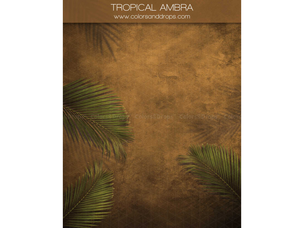 Fond photo grossesse et portrait Tropical Ambra – texture ocre doré avec feuilles de palmier | Colors&Drops