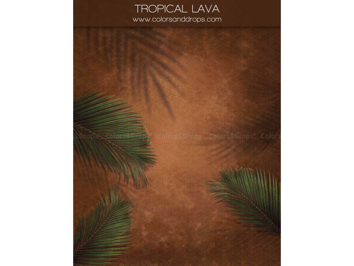 Fondo fotográfico de embarazo y retrato Tropical Lava – textura óxido con hojas de palmera | Colors&Drops