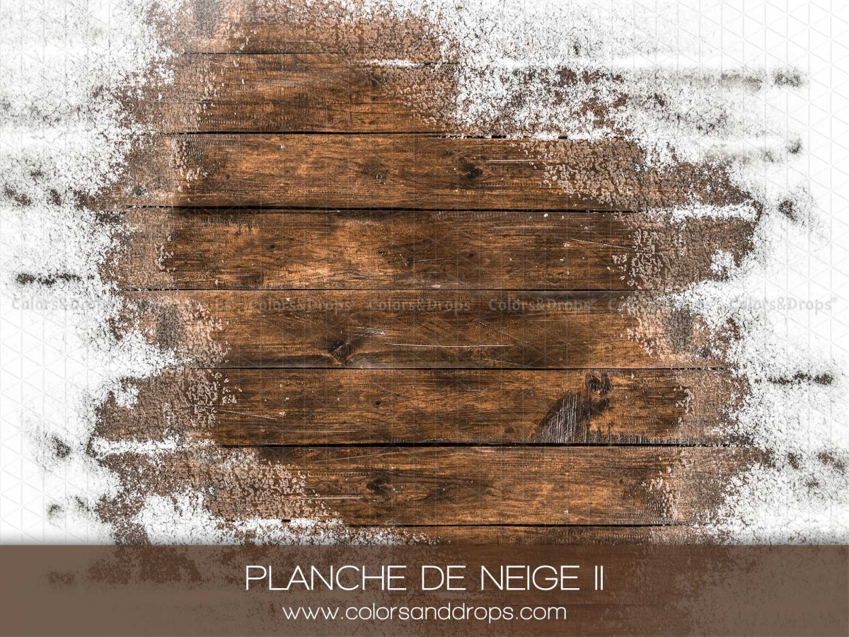 Fond et sol photo de Noël Planche de Neige II – planches de bois foncé avec bords enneigés | Colors&Drops