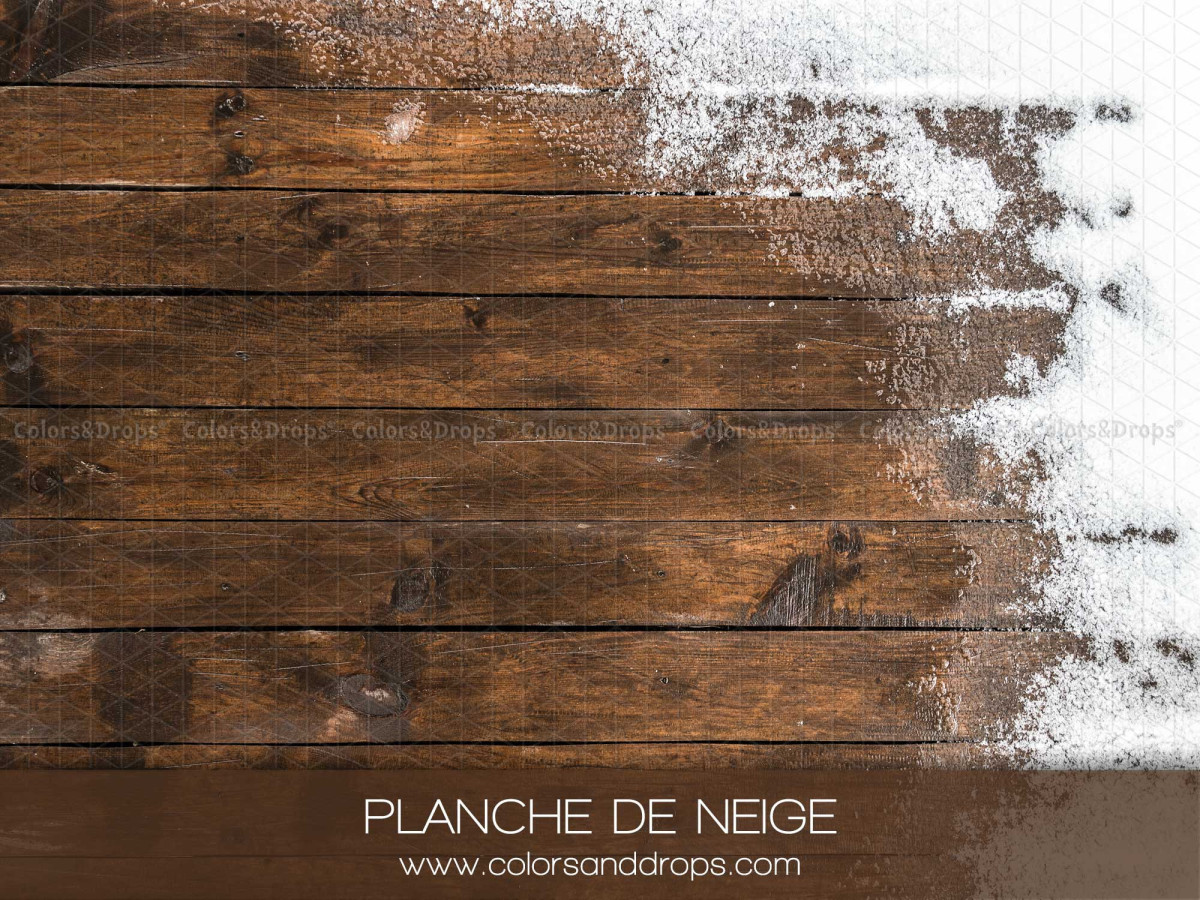 Fond et sol photo de Noël Planche de Neige – planches de bois brun saupoudrées de neige | Colors&Drops