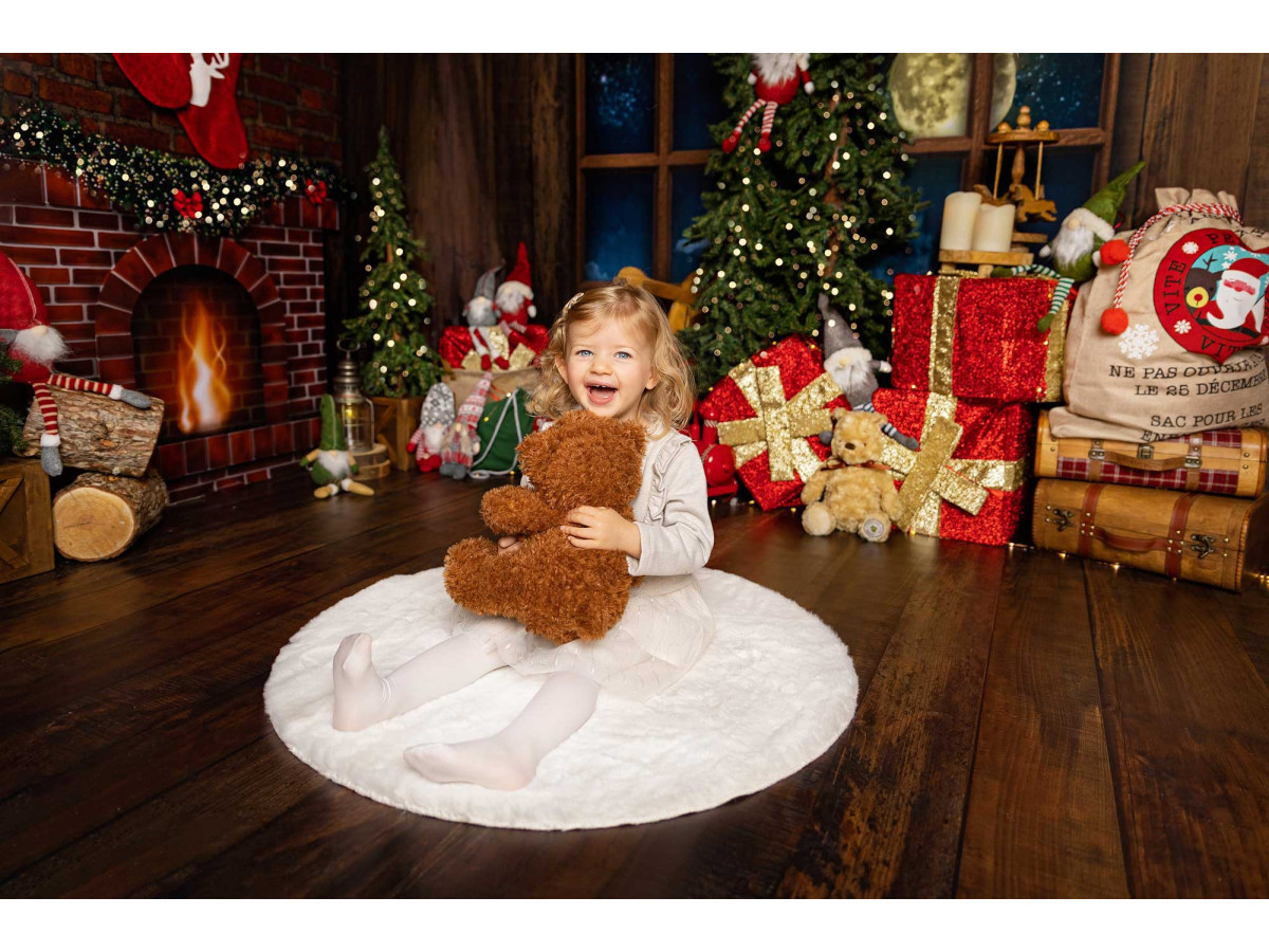 Fondo fotográfico de Navidad Night Before – nochebuena con abeto, regalos y ventana | Colors&Drops