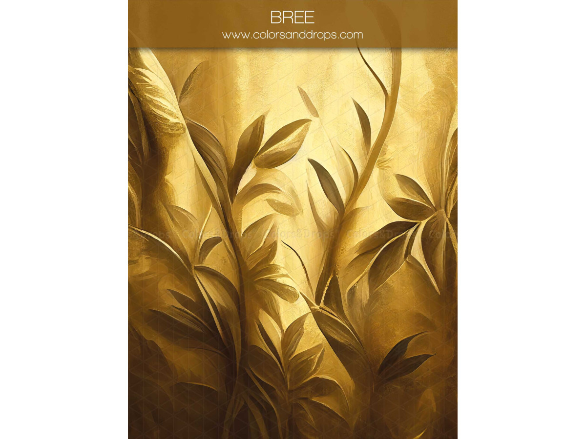 Fond photo grossesse et portrait Bree – feuillage doré en relief sur fond or | Colors&Drops