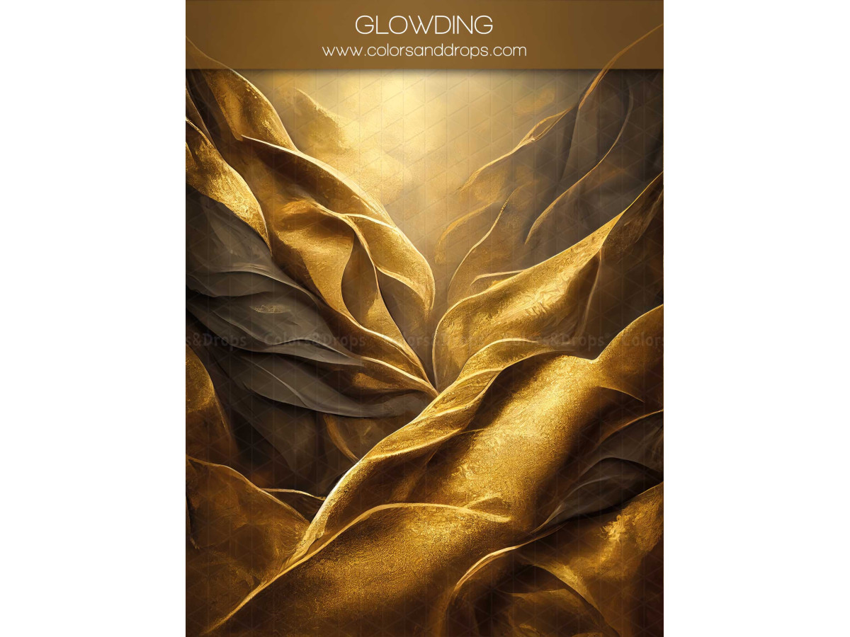 Maternity & portrait photo backdrop Glowding – draped gold and khaki leaves | Colors&Drops