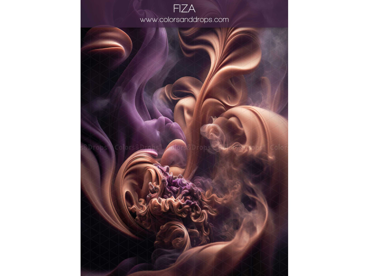Fond photo grossesse et portrait Fiza – volutes de fumée violette et florale | Colors&Drops