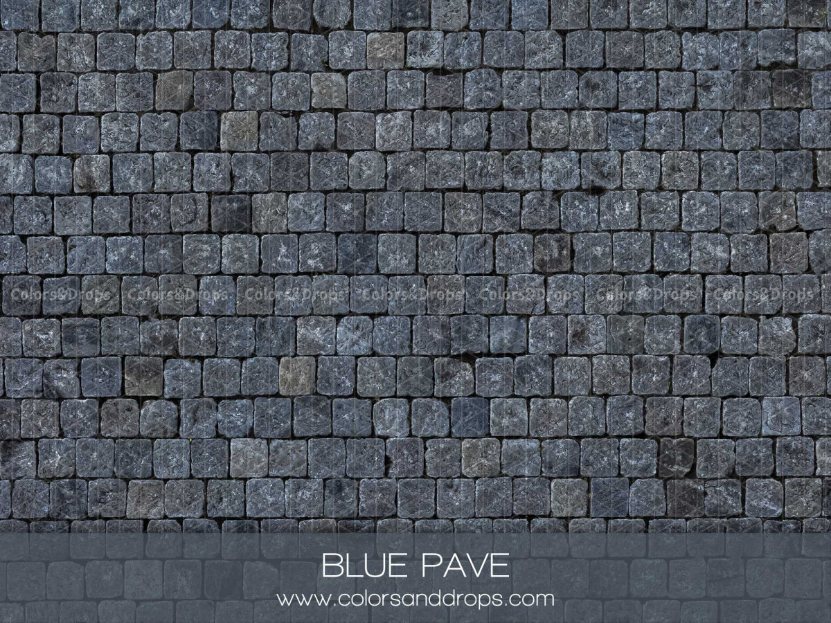 Photo floor Bleu Pave – blue-grey cobblestone floor | Colors&Drops