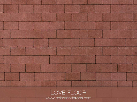 Fondo y suelo fotográficos Love Floor – suelo de ladrillos rojo rosado | Colors&Drops