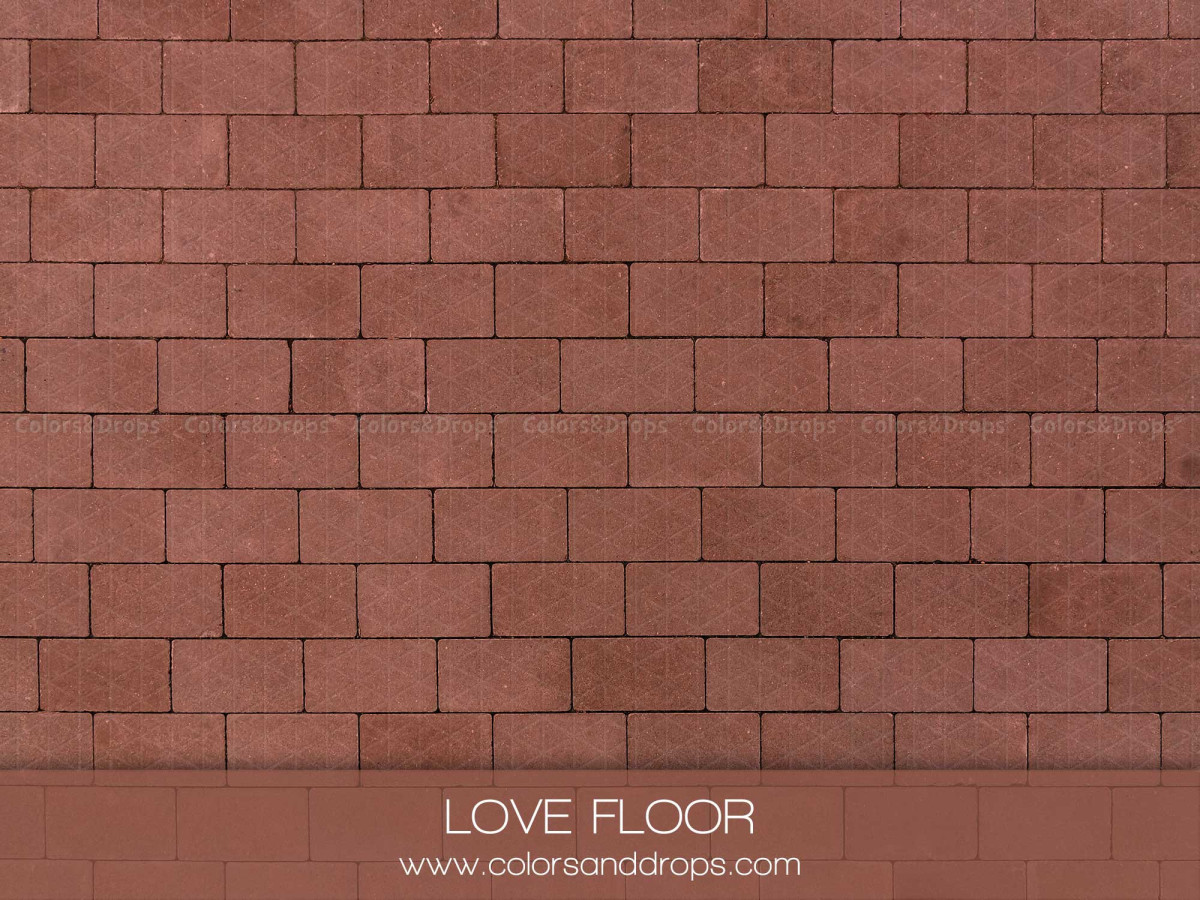 Photo backdrop & floor Love Floor – rosy red brick floor | Colors&Drops