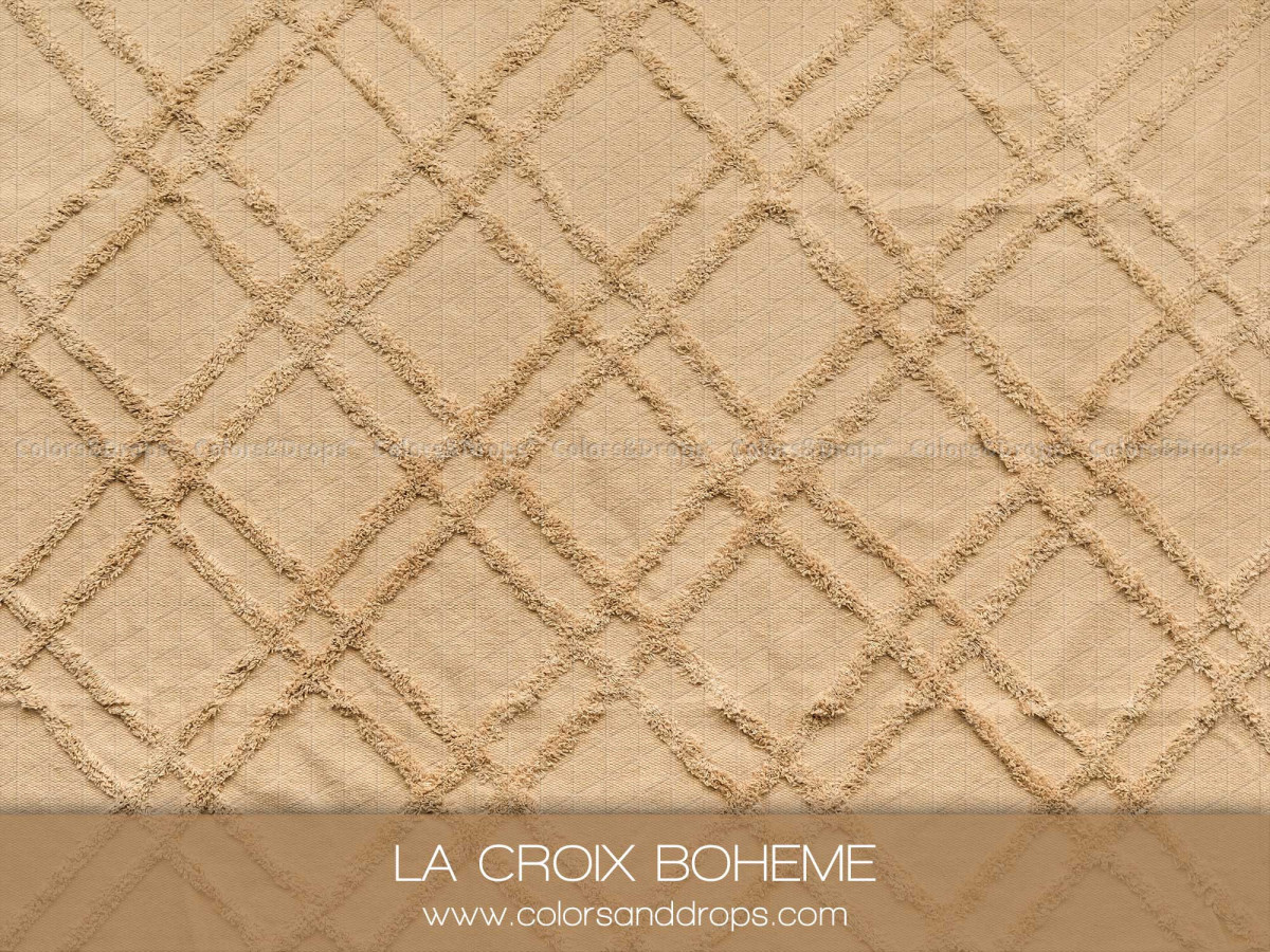 Photo floor La Croix Boheme – beige fabric texture with diamond pattern | Colors&Drops