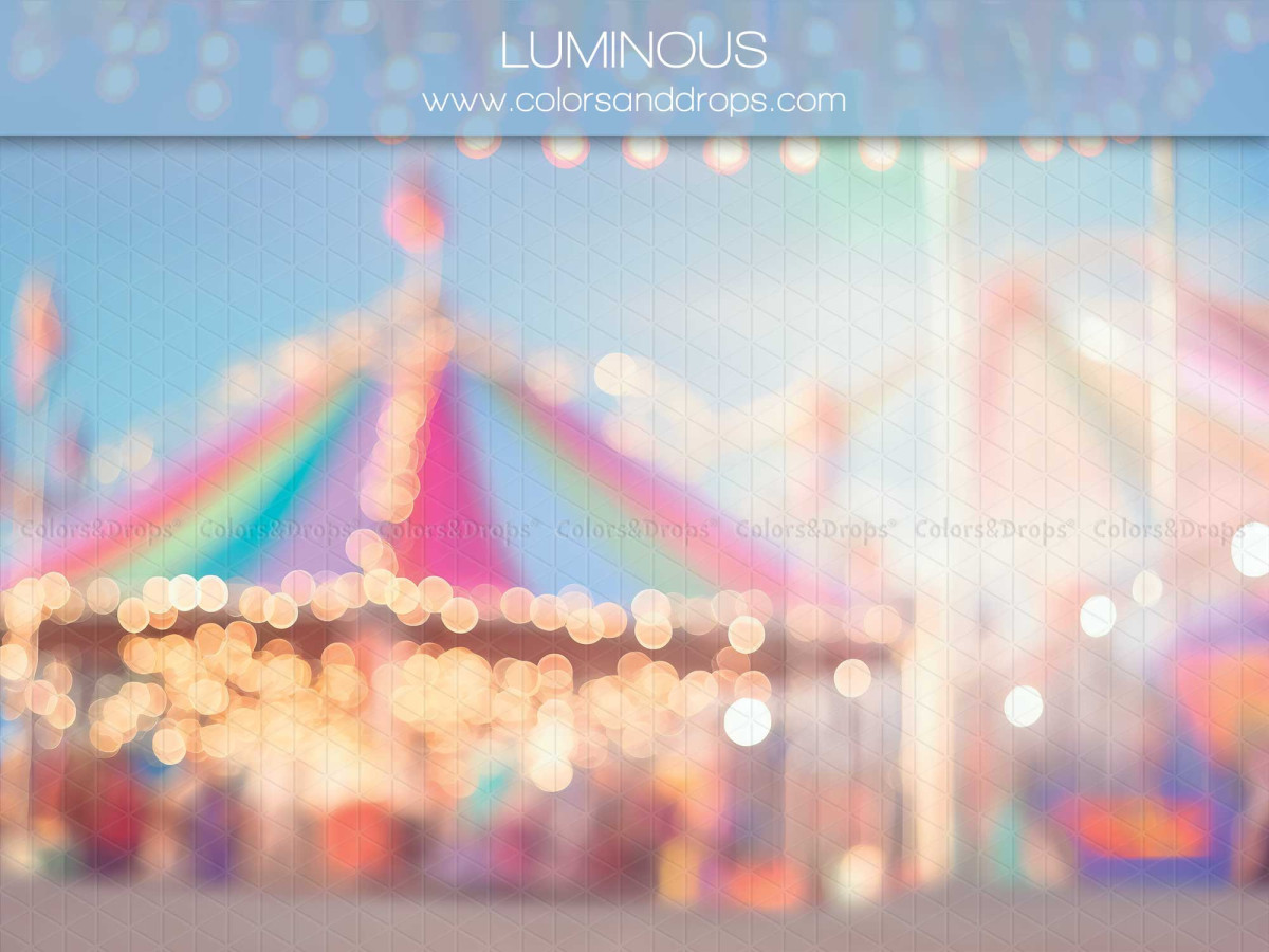 Baby & cake smash photo backdrop Luminous – blurred colourful carousel canopy with lights | Colors&Drops