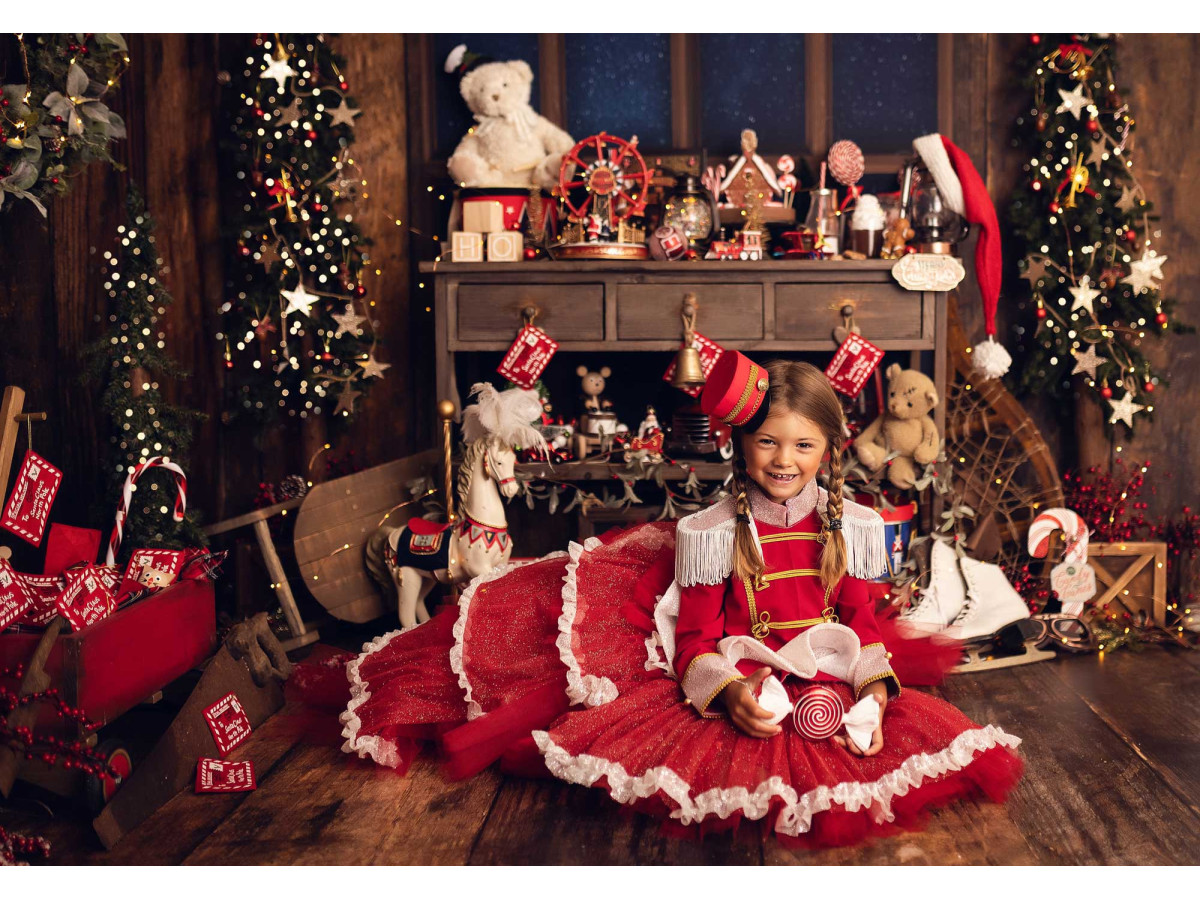 Fond photo d'angle L'Atelier du Pere Noel – atelier du Père Noël avec fenêtre | Colors&Drops
