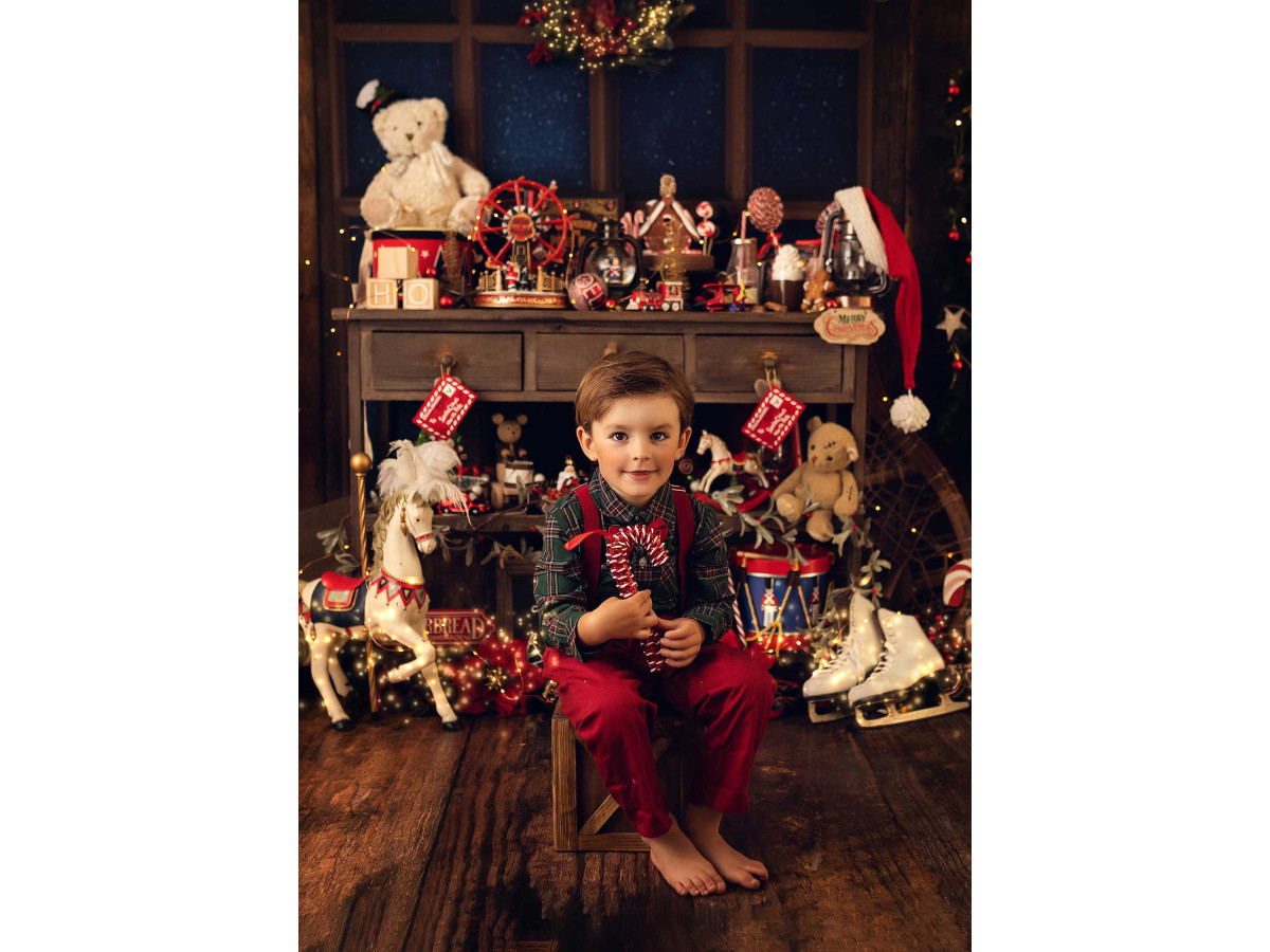 Fond photo d'angle L'Atelier du Pere Noel – atelier du Père Noël avec fenêtre | Colors&Drops