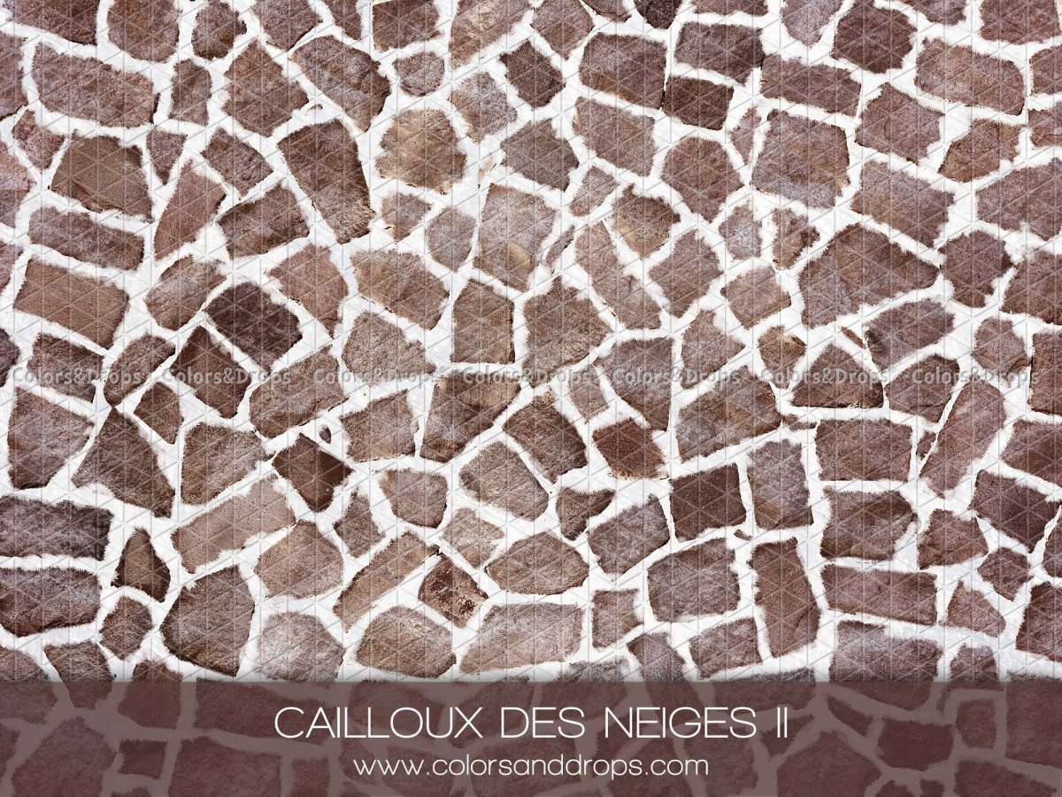Fond et sol photo de Noël Cailloux des Neiges II – pierres plates brunes jointoyées de neige | Colors&Drops