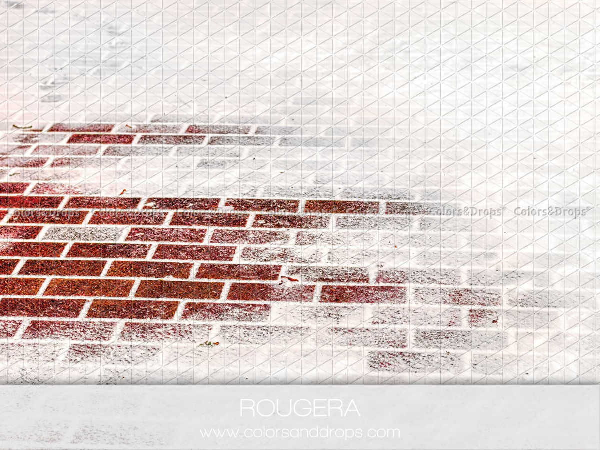 Christmas photo backdrop & floor Rougera – snowy red brick floor | Colors&Drops