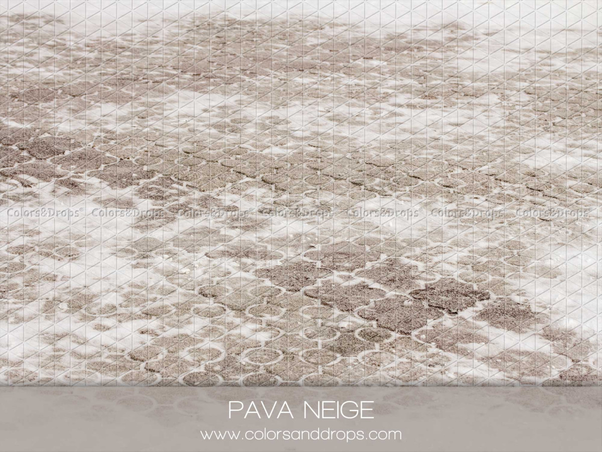 Christmas photo backdrop & floor Pava Neige – snowy grey-beige cobblestones seen from above | Colors&Drops