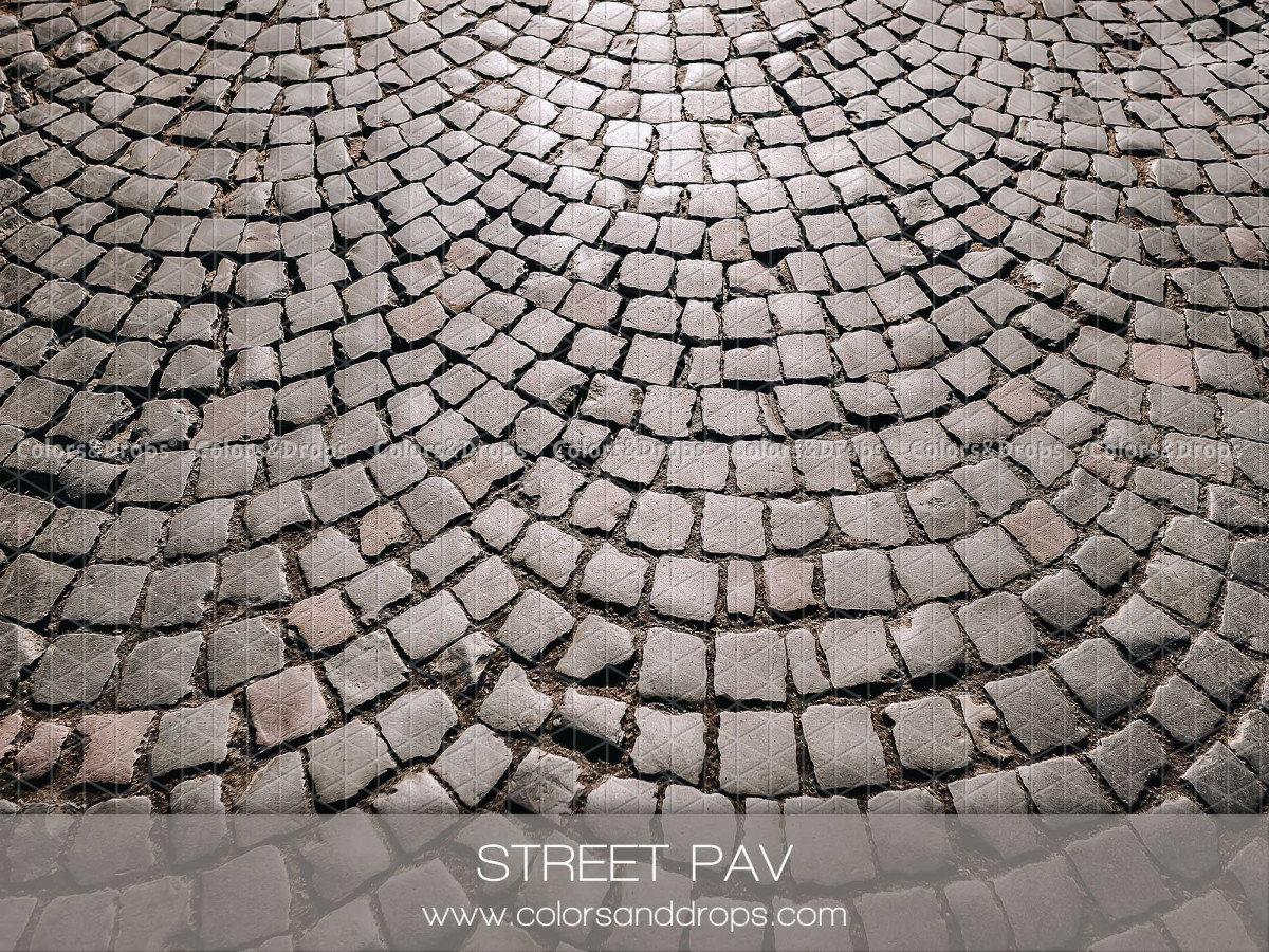 Christmas photo backdrop & floor Street Pav – grey cobblestones in arc pattern | Colors&Drops