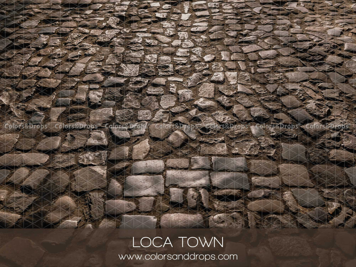 Christmas photo backdrop & floor Loca Town – large old grey-brown cobblestones | Colors&Drops