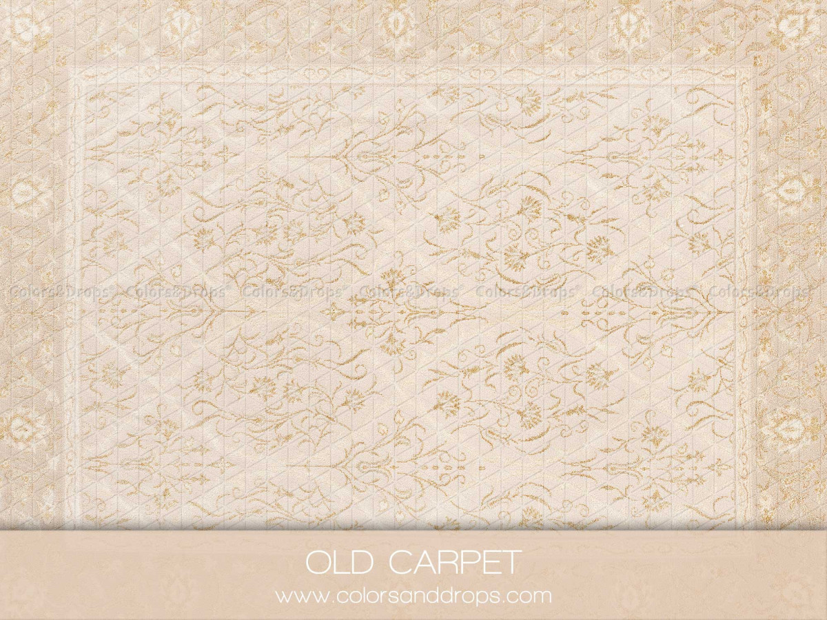 Christmas photo backdrop & floor Old Carpet – cream antique rug with golden patterns | Colors&Drops