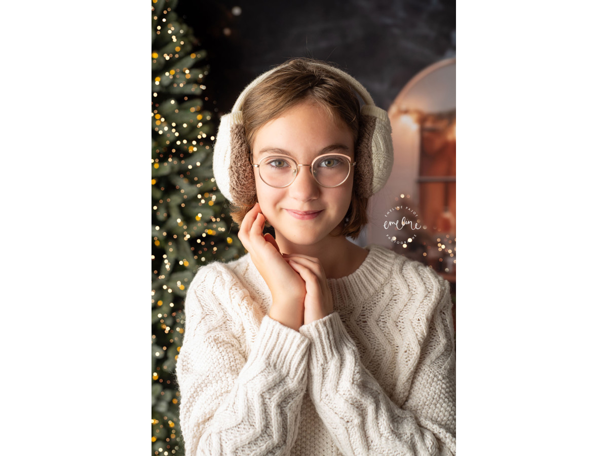 Christmas corner photo backdrop Caravany + Cailloux des Neiges II – Christmas caravan room set with snowy stone | Colors&Drops