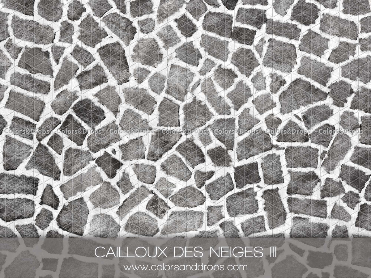 Christmas photo backdrop & floor Cailloux des Neiges III – grey flagstones with snowy joints | Colors&Drops