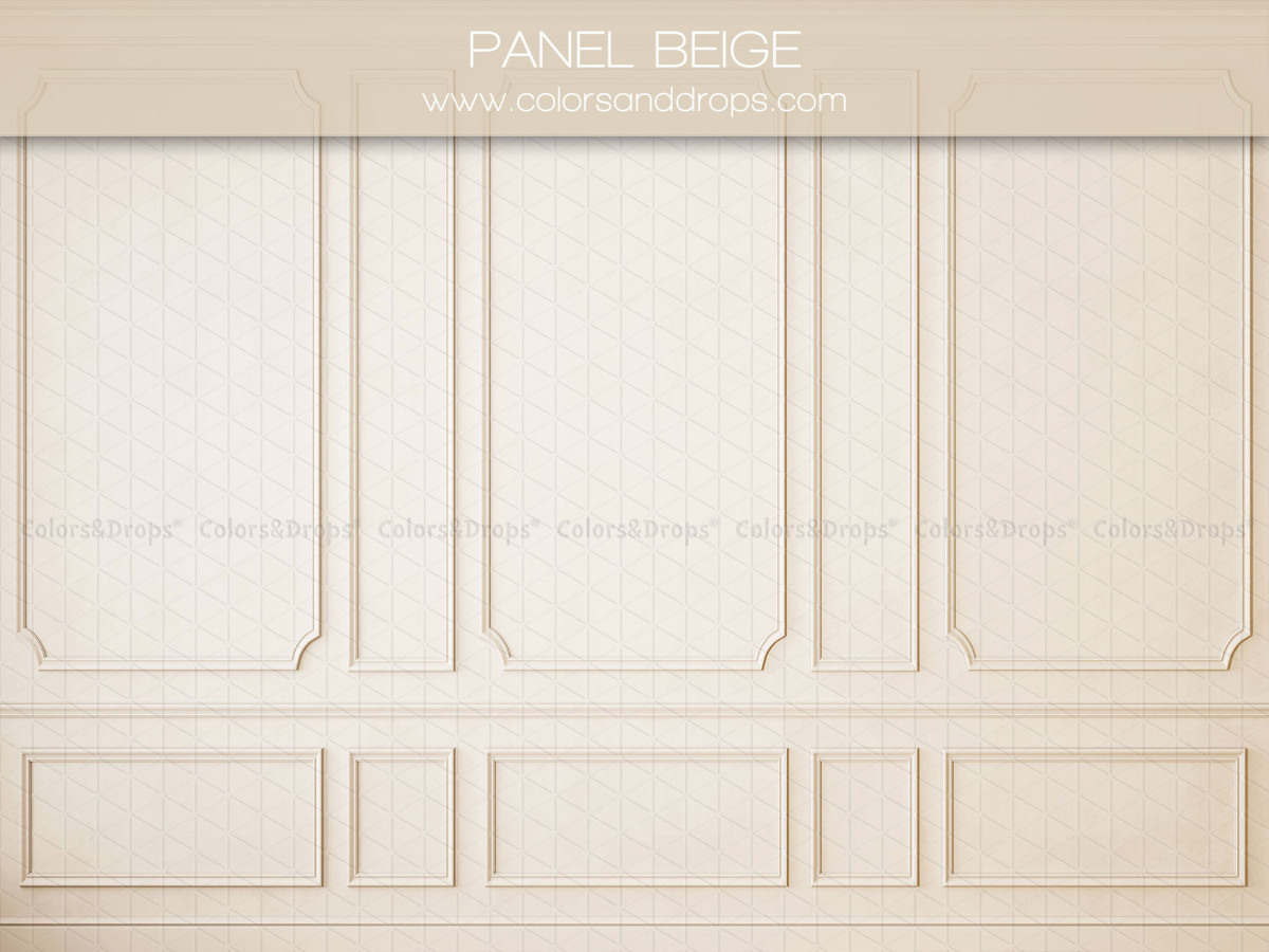 Fondo fotográfico texturizado Panel Beige – pared con molduras beige | Colors&Drops