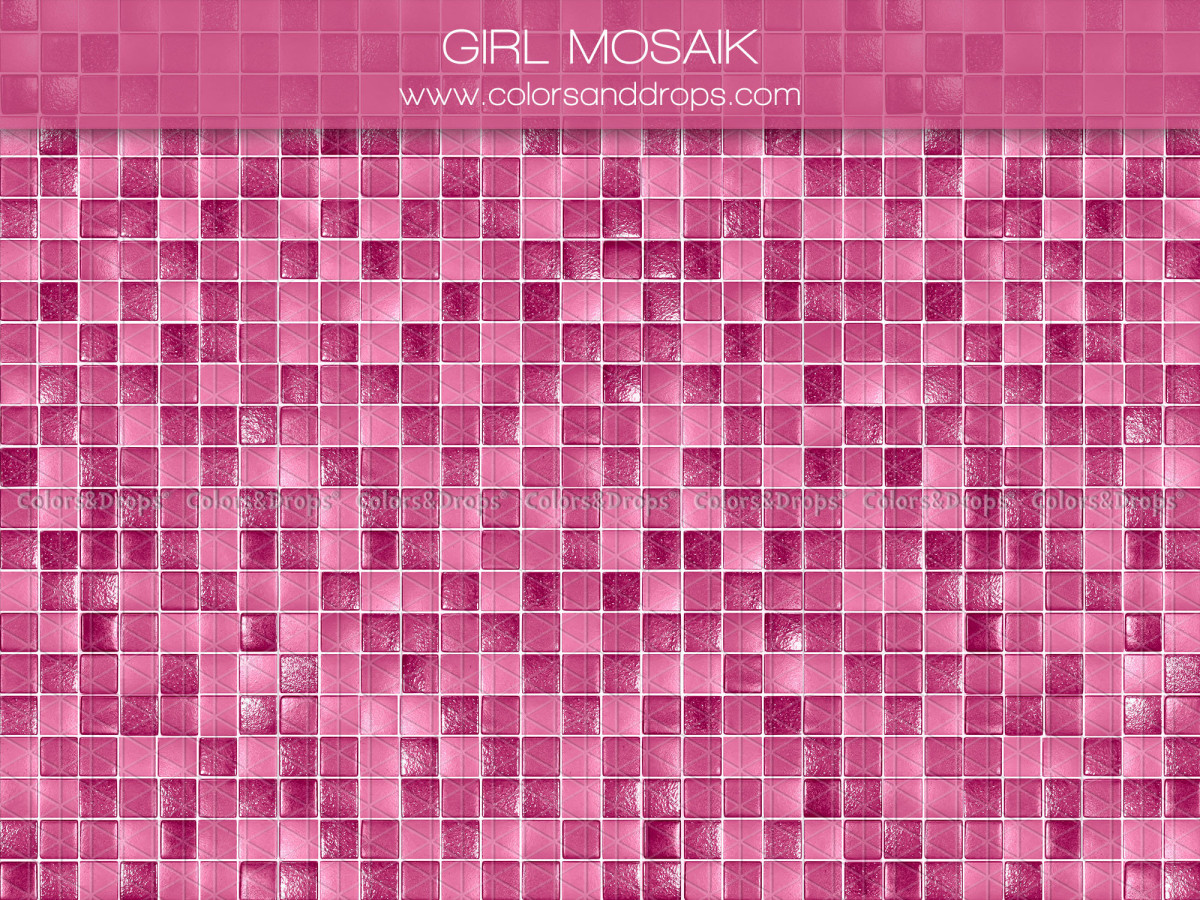 Fond photo rose texturé Girl Mosaik – mosaïque de carreaux roses | Colors&Drops