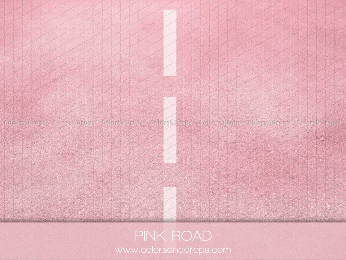 Sol photo Pink Road – route rose avec ligne blanche centrale | Colors&Drops