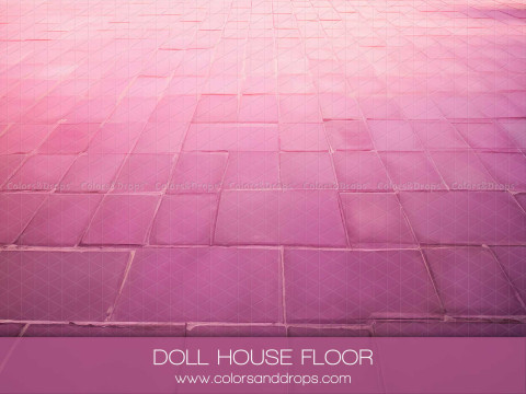 Suelo fotográfico Doll House Floor – suelo de losas rosas en perspectiva | Colors&Drops