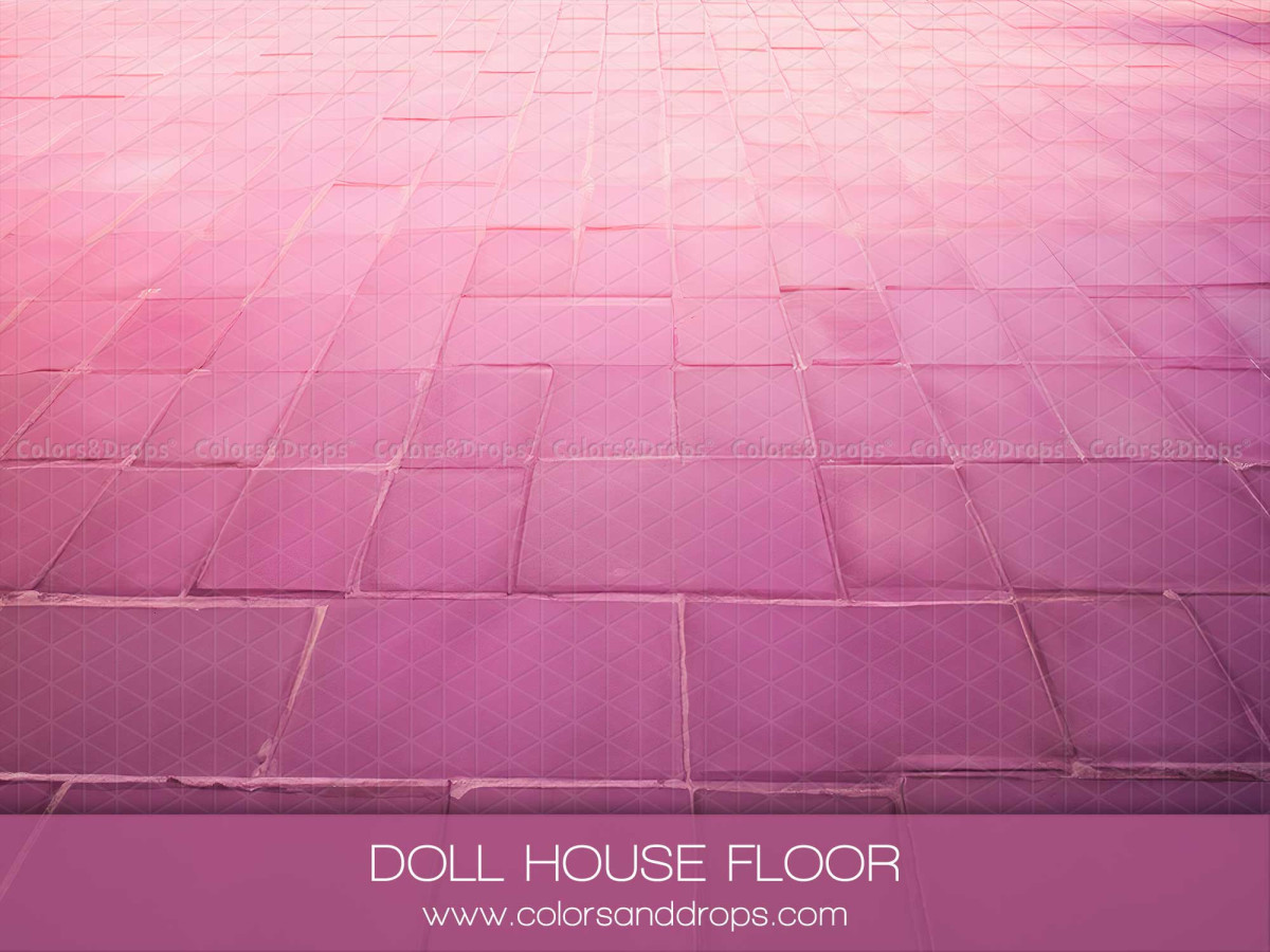 Suelo fotográfico Doll House Floor – suelo de losas rosas en perspectiva | Colors&Drops