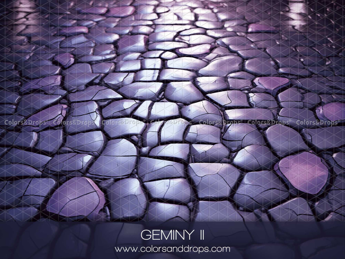 Fond et sol photo d'Halloween Geminy II – pavés violets brillants en perspective | Colors&Drops