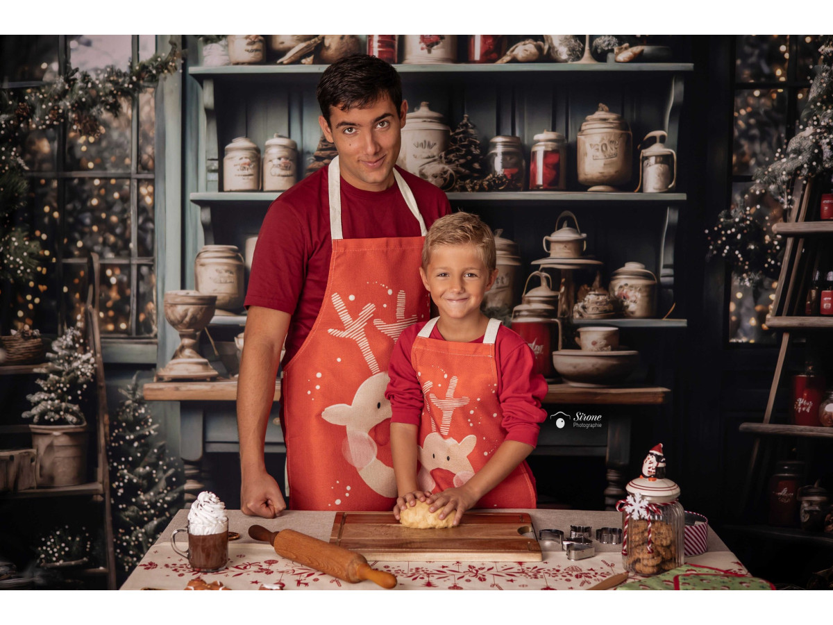 Fondo fotográfico de esquina de Navidad Outside Kitchen II + New Spring – conjunto de cocina navideña con suelo | Colors&Drops